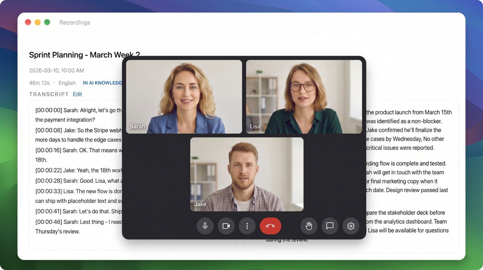 Human conversations, no meeting bots